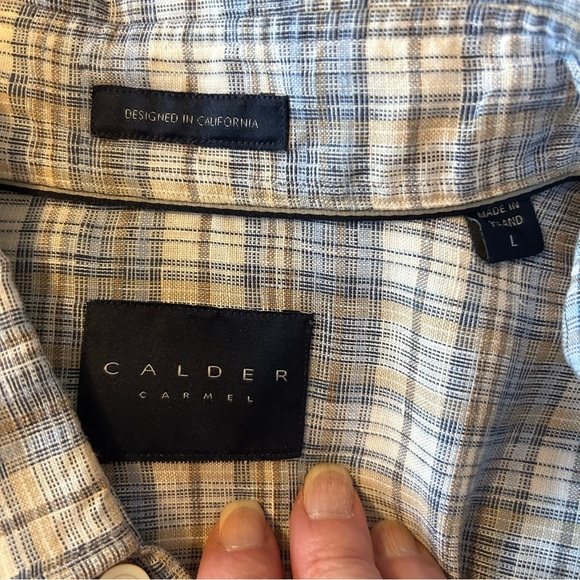 Calder Carmel Linen Limited Edition Button Down Shirt. Size Large. - Picture 6 of 14